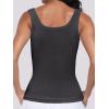 image:imageANRABESS Womens Sleeveless Scoop Neck Tank Top Ribbed Fitted Summer Basic Slim Cute Tops 2026Charcoal