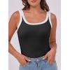 image:imageANRABESS Womens Sleeveless Scoop Neck Tank Top Ribbed Fitted Summer Basic Slim Cute Tops 2026Color Block Black