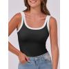image:imageANRABESS Womens Sleeveless Scoop Neck Tank Top Ribbed Fitted Summer Basic Slim Cute Tops 2026Color Block Black