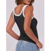 image:imageANRABESS Womens Sleeveless Scoop Neck Tank Top Ribbed Fitted Summer Basic Slim Cute Tops 2026Color Block Black