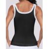 image:imageANRABESS Womens Sleeveless Scoop Neck Tank Top Ribbed Fitted Summer Basic Slim Cute Tops 2026Color Block Black