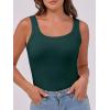 image:imageANRABESS Womens Sleeveless Scoop Neck Tank Top Ribbed Fitted Summer Basic Slim Cute Tops 2026Forest Green