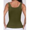 image:imageANRABESS Womens Sleeveless Scoop Neck Tank Top Ribbed Fitted Summer Basic Slim Cute Tops 2026Green