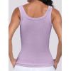 image:imageANRABESS Womens Sleeveless Scoop Neck Tank Top Ribbed Fitted Summer Basic Slim Cute Tops 2026Light Purple