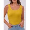 image:imageANRABESS Womens Sleeveless Scoop Neck Tank Top Ribbed Fitted Summer Basic Slim Cute Tops 2026Yellow