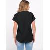image:imageANRABESS Womens Spring Tops 2026 Short Sleeve Shirts Henley Dressy Casual Blouses V Neck Fashion Tunics Trendy Flowy ClothingBlack