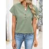 image:imageANRABESS Womens Spring Tops 2026 Short Sleeve Shirts Henley Dressy Casual Blouses V Neck Fashion Tunics Trendy Flowy ClothingGreen