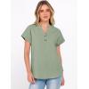 image:imageANRABESS Womens Spring Tops 2026 Short Sleeve Shirts Henley Dressy Casual Blouses V Neck Fashion Tunics Trendy Flowy ClothingGreen