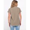 image:imageANRABESS Womens Spring Tops 2026 Short Sleeve Shirts Henley Dressy Casual Blouses V Neck Fashion Tunics Trendy Flowy ClothingKhaki