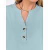 image:imageANRABESS Womens Spring Tops 2026 Short Sleeve Shirts Henley Dressy Casual Blouses V Neck Fashion Tunics Trendy Flowy ClothingLight Green Blue