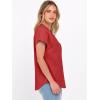 image:imageANRABESS Womens Spring Tops 2026 Short Sleeve Shirts Henley Dressy Casual Blouses V Neck Fashion Tunics Trendy Flowy ClothingRed