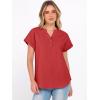 image:imageANRABESS Womens Spring Tops 2026 Short Sleeve Shirts Henley Dressy Casual Blouses V Neck Fashion Tunics Trendy Flowy ClothingRed