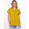 image:imageANRABESS Womens Spring Tops 2026 Short Sleeve Shirts Henley Dressy Casual Blouses V Neck Fashion Tunics Trendy Flowy ClothingYellow