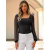 image:imageANRABESS Womens Square Neck Mesh Long Sleeve Tops Double Lined Dressy Business Casual Blouses Shirts 2025 Fall OutfitsBlack