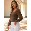image:imageANRABESS Womens Square Neck Mesh Long Sleeve Tops Double Lined Dressy Business Casual Blouses Shirts 2025 Fall OutfitsMocha