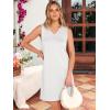 image:imageANRABESS Womens Summer Casual Beach Mini Dress 2026 Sleeveless V Neck Loose Split WrinkleFree Travel Vacation Short SundressWhite