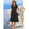 image:imageANRABESS Womens Summer Dress Ruffle Sleeve V Neck Midi Dresses Fashion Casual Fit Flowy Tiered Boho Beach Vacation SundressBlack