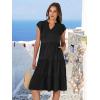 image:imageANRABESS Womens Summer Dress Ruffle Sleeve V Neck Midi Dresses Fashion Casual Fit Flowy Tiered Boho Beach Vacation SundressBlack