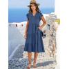 image:imageANRABESS Womens Summer Dress Ruffle Sleeve V Neck Midi Dresses Fashion Casual Fit Flowy Tiered Boho Beach Vacation SundressBlue