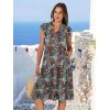 image:imageANRABESS Womens Summer Dress Ruffle Sleeve V Neck Midi Dresses Fashion Casual Fit Flowy Tiered Boho Beach Vacation SundressBlue Red Floral
