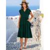 image:imageANRABESS Womens Summer Dress Ruffle Sleeve V Neck Midi Dresses Fashion Casual Fit Flowy Tiered Boho Beach Vacation SundressDeep Green