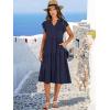 image:imageANRABESS Womens Summer Dress Ruffle Sleeve V Neck Midi Dresses Fashion Casual Fit Flowy Tiered Boho Beach Vacation SundressDeep Navy Blue