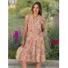 image:imageANRABESS Womens Summer Dress Ruffle Sleeve V Neck Midi Dresses Fashion Casual Fit Flowy Tiered Boho Beach Vacation SundressGrey Pink Floral