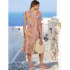 image:imageANRABESS Womens Summer Dress Ruffle Sleeve V Neck Midi Dresses Fashion Casual Fit Flowy Tiered Boho Beach Vacation SundressGrey Pink Floral