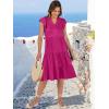 image:imageANRABESS Womens Summer Dress Ruffle Sleeve V Neck Midi Dresses Fashion Casual Fit Flowy Tiered Boho Beach Vacation SundressHot Pink