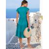 image:imageANRABESS Womens Summer Dress Ruffle Sleeve V Neck Midi Dresses Fashion Casual Fit Flowy Tiered Boho Beach Vacation SundressLake Green
