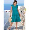 image:imageANRABESS Womens Summer Dress Ruffle Sleeve V Neck Midi Dresses Fashion Casual Fit Flowy Tiered Boho Beach Vacation SundressLake Green