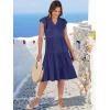 image:imageANRABESS Womens Summer Dress Ruffle Sleeve V Neck Midi Dresses Fashion Casual Fit Flowy Tiered Boho Beach Vacation SundressNavy Blue