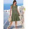 image:imageANRABESS Womens Summer Dress Ruffle Sleeve V Neck Midi Dresses Fashion Casual Fit Flowy Tiered Boho Beach Vacation SundressOlive