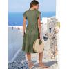 image:imageANRABESS Womens Summer Dress Ruffle Sleeve V Neck Midi Dresses Fashion Casual Fit Flowy Tiered Boho Beach Vacation SundressOlive