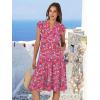 image:imageANRABESS Womens Summer Dress Ruffle Sleeve V Neck Midi Dresses Fashion Casual Fit Flowy Tiered Boho Beach Vacation SundressOrange Red Floral
