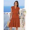 image:imageANRABESS Womens Summer Dress Ruffle Sleeve V Neck Midi Dresses Fashion Casual Fit Flowy Tiered Boho Beach Vacation SundressOrange Rust