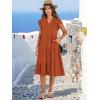 image:imageANRABESS Womens Summer Dress Ruffle Sleeve V Neck Midi Dresses Fashion Casual Fit Flowy Tiered Boho Beach Vacation SundressOrange Rust