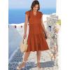 image:imageANRABESS Womens Summer Dress Ruffle Sleeve V Neck Midi Dresses Fashion Casual Fit Flowy Tiered Boho Beach Vacation SundressOrange Rust