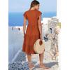 image:imageANRABESS Womens Summer Dress Ruffle Sleeve V Neck Midi Dresses Fashion Casual Fit Flowy Tiered Boho Beach Vacation SundressOrange Rust