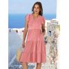 image:imageANRABESS Womens Summer Dress Ruffle Sleeve V Neck Midi Dresses Fashion Casual Fit Flowy Tiered Boho Beach Vacation SundressPeach