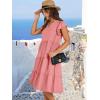image:imageANRABESS Womens Summer Dress Ruffle Sleeve V Neck Midi Dresses Fashion Casual Fit Flowy Tiered Boho Beach Vacation SundressPeach