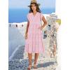 image:imageANRABESS Womens Summer Dress Ruffle Sleeve V Neck Midi Dresses Fashion Casual Fit Flowy Tiered Boho Beach Vacation SundressPink Floral