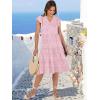 image:imageANRABESS Womens Summer Dress Ruffle Sleeve V Neck Midi Dresses Fashion Casual Fit Flowy Tiered Boho Beach Vacation SundressPink Floral
