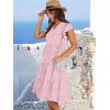 image:imageANRABESS Womens Summer Dress Ruffle Sleeve V Neck Midi Dresses Fashion Casual Fit Flowy Tiered Boho Beach Vacation SundressPink Floral