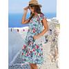 image:imageANRABESS Womens Summer Dress Ruffle Sleeve V Neck Midi Dresses Fashion Casual Fit Flowy Tiered Boho Beach Vacation SundressPink Yellow Navy Floral