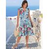 image:imageANRABESS Womens Summer Dress Ruffle Sleeve V Neck Midi Dresses Fashion Casual Fit Flowy Tiered Boho Beach Vacation SundressPink Yellow Navy Floral