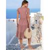 image:imageANRABESS Womens Summer Dress Ruffle Sleeve V Neck Midi Dresses Fashion Casual Fit Flowy Tiered Boho Beach Vacation SundressRust Red White Dot