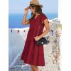 image:imageANRABESS Womens Summer Dress Ruffle Sleeve V Neck Midi Dresses Fashion Casual Fit Flowy Tiered Boho Beach Vacation SundressWine Red