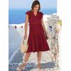 image:imageANRABESS Womens Summer Dress Ruffle Sleeve V Neck Midi Dresses Fashion Casual Fit Flowy Tiered Boho Beach Vacation SundressWine Red