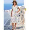 image:imageANRABESS Womens Summer Dress Ruffle Sleeve V Neck Midi Dresses Fashion Casual Fit Flowy Tiered Boho Beach Vacation SundressYellow Purple Floral